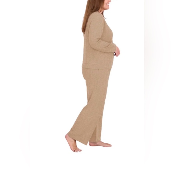 ❤️Live 2 Lounge 3Piece Textured Lounge Set XXL New Cable Knit Cardigan&Tank&Pant - Picture 9 of 10